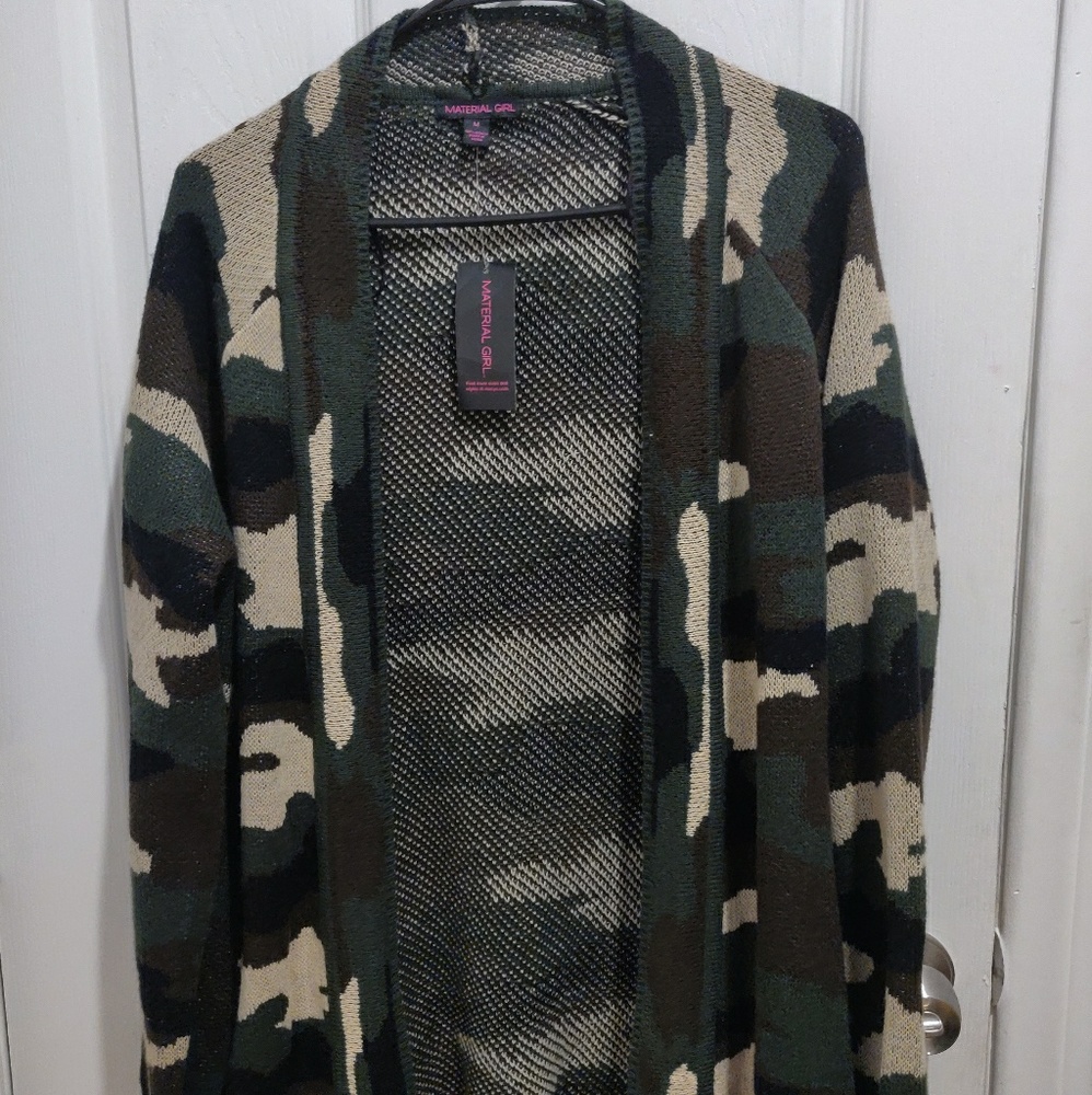 New Material Girl Camo Cardigan